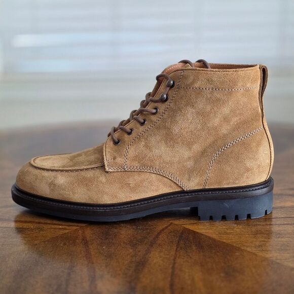 Polo Ralph Lauren MI Lug Lace Apron Boots Italian Suede Men's 11 Ankle Height - Picture 7 of 15